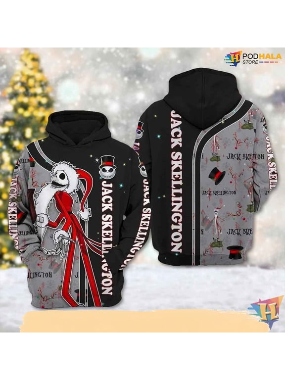 Nightmare Before Christmas 3D Hoodie, Jack Skellington Festive T-Shirt