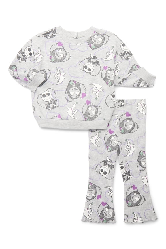 Nightmare Before Christmas Baby Girls Print Sweatshirt and Flared Leggings, 2-Piece, Sizes 0M-24M