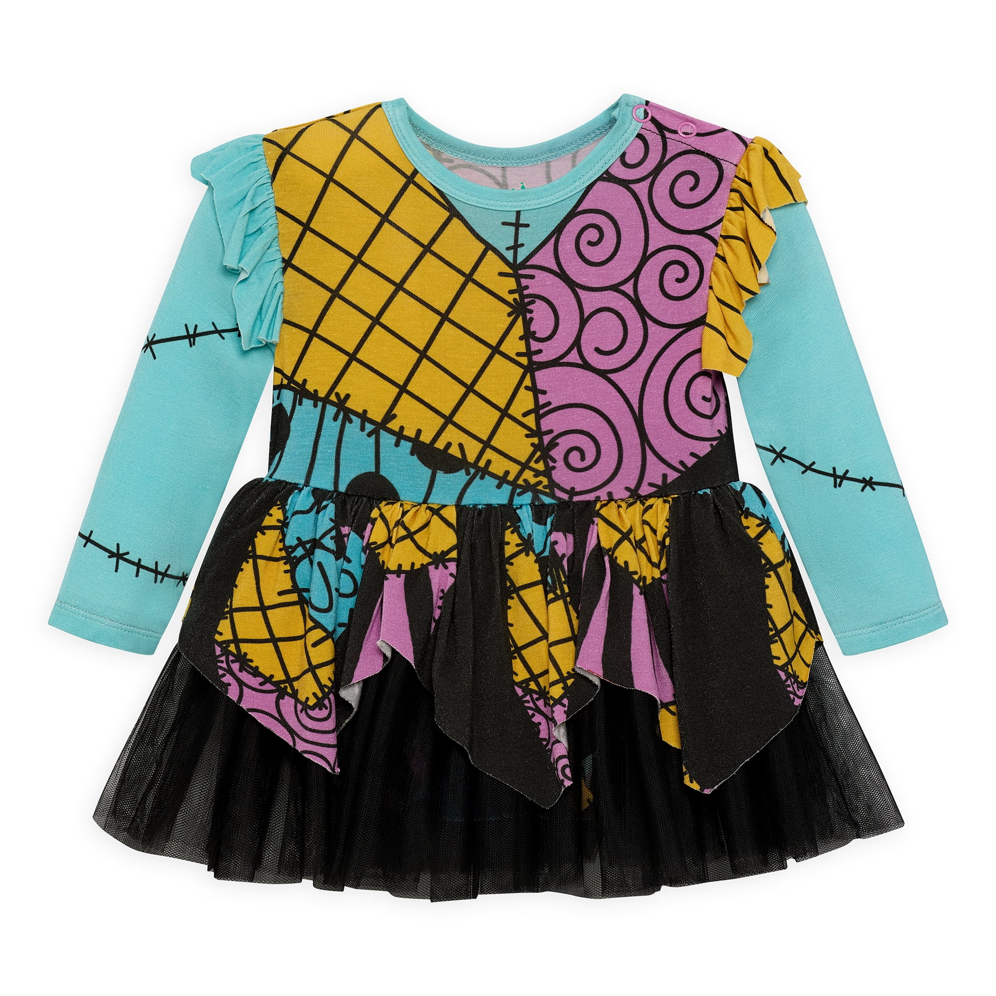Nightmare Before Christmas Baby Girls Cozy and Comfortable Viscose Cosplay Dress, Sizes 0/3M-24M