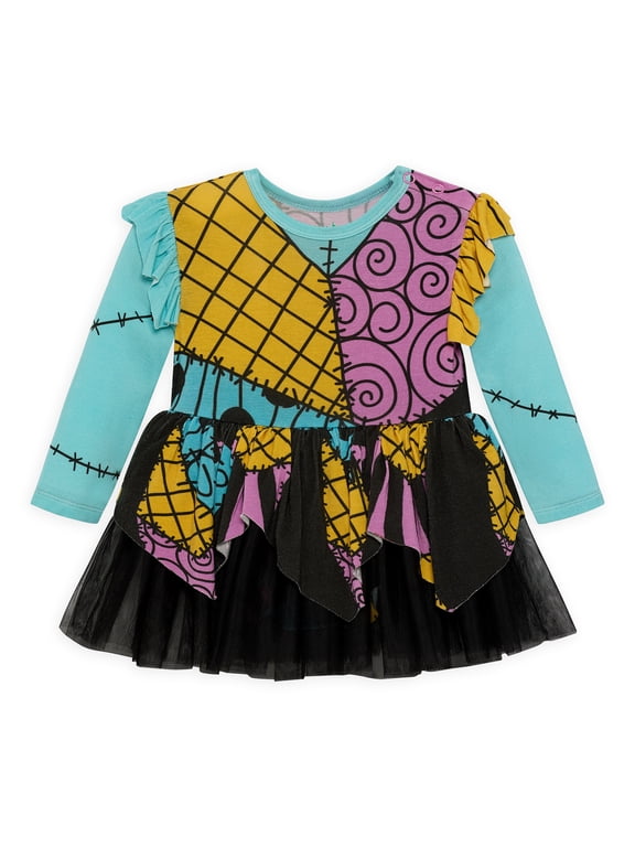 Nightmare Before Christmas Baby Girls Cozy and Comfortable Viscose Cosplay Dress, Sizes 0/3M-24M