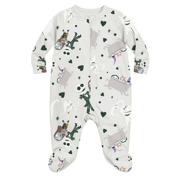 Nightmare Before Christmas Baby Unisex Long Sleeve Footed Sleep N Play, Sizes Newborn- 9 Months