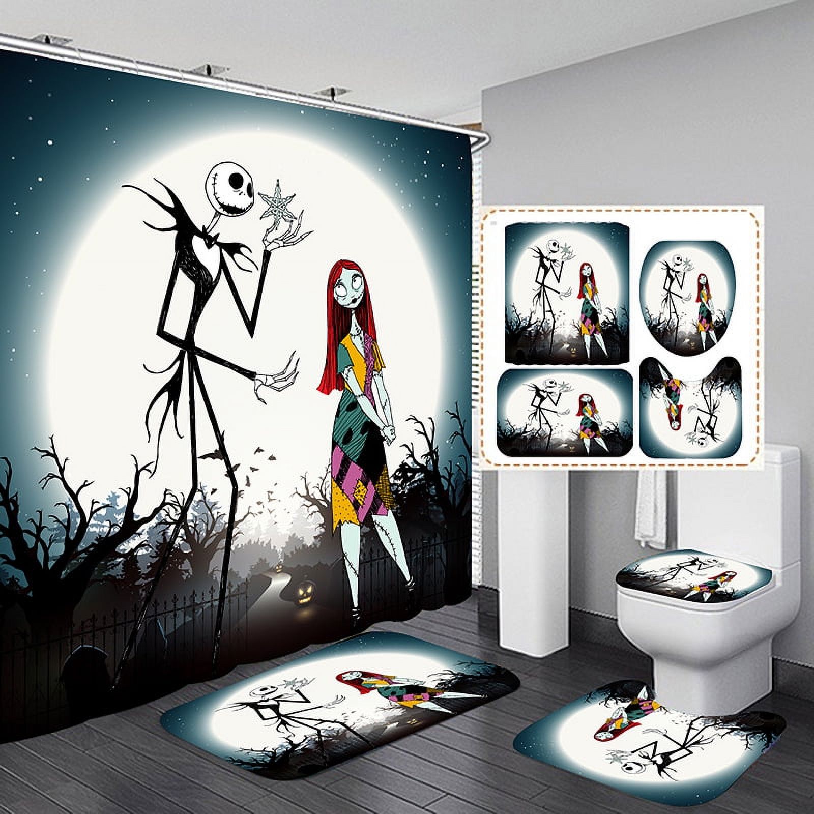 Nightmare Before Christmas Bathroom Shower Curtain Sets, Jack ...