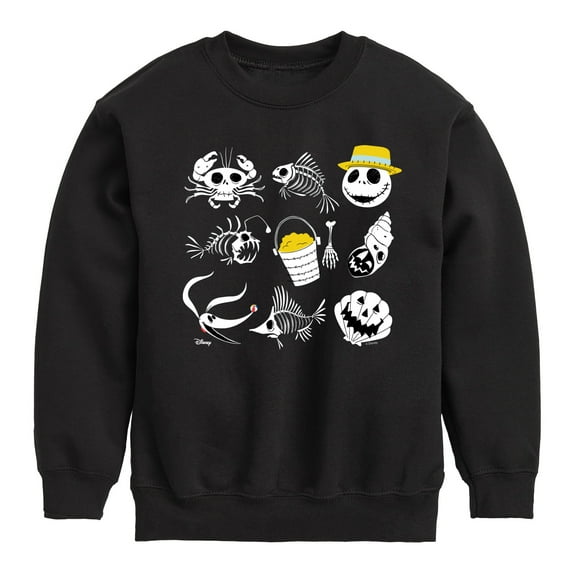 The Nightmare Before Christmas - Beach Crew Grid - Youth Boys Crew Fleece Sweatshirt