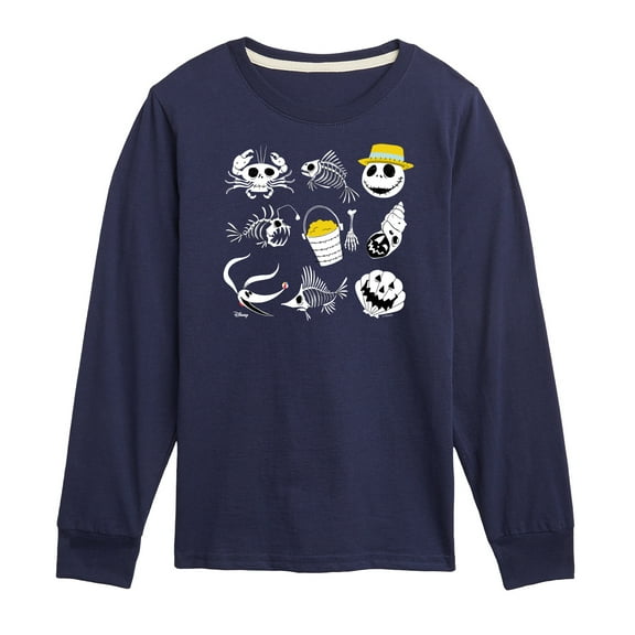 The Nightmare Before Christmas - Beach Crew Grid - Youth Boys Long Sleeve Graphic T-Shirt