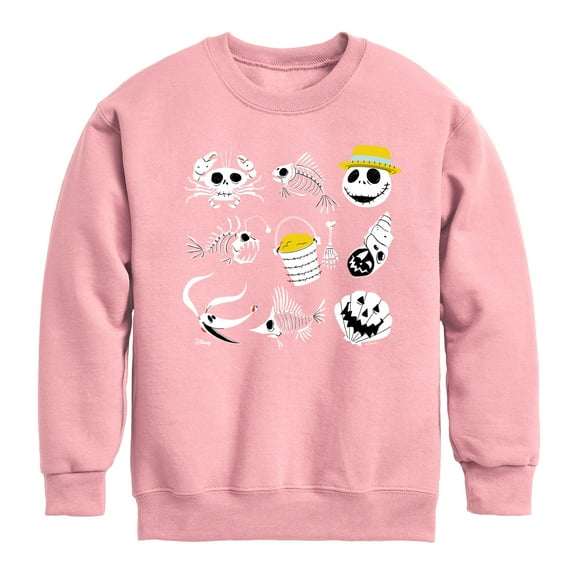 The Nightmare Before Christmas - Beach Crew Grid - Youth Boys Crew Fleece Sweatshirt