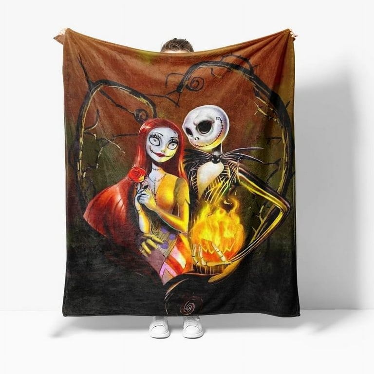 Nightmare Before Christmas Blanket Jack Sally Throw Halloween