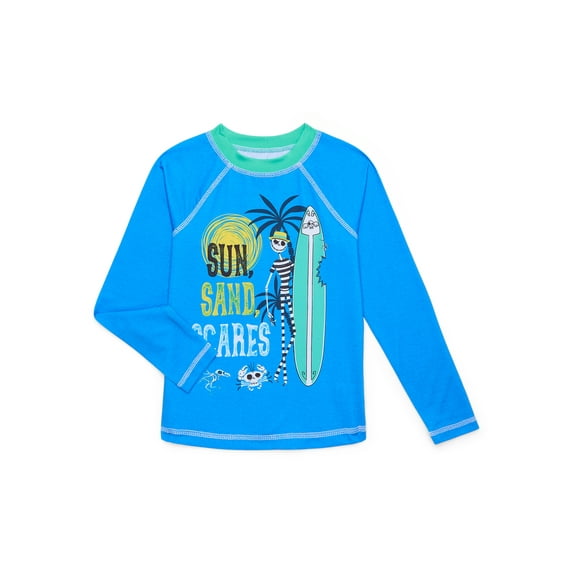 Nightmare Before Christmas Boys’ Graphic Rashguard with Long Sleeves and UPF 50+, Sizes 4-12