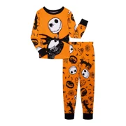 THE NIGHTMARE BEFORE CHRISTMAS Nightmare Before Christmas Boys Halloween Glow in the Dark Long Sleeve and Pant 2-Piece Pajama Set, Sizes 4-10