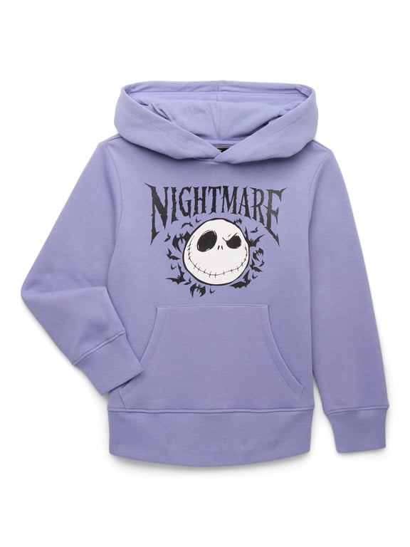 Nightmare Before Christmas Jack Bats, Boys Graphic Print Long Sleeve Hoodie, Sizes 4-18