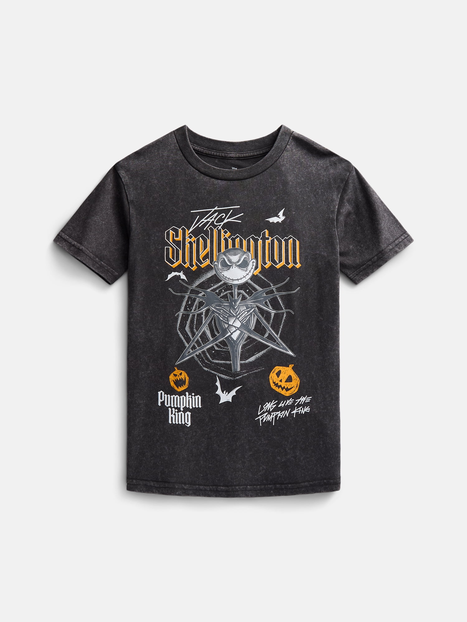 Nightmare Before Christmas Boys Washed Halloween Graphic Tee with Short Sleeves, Sizes 4-18