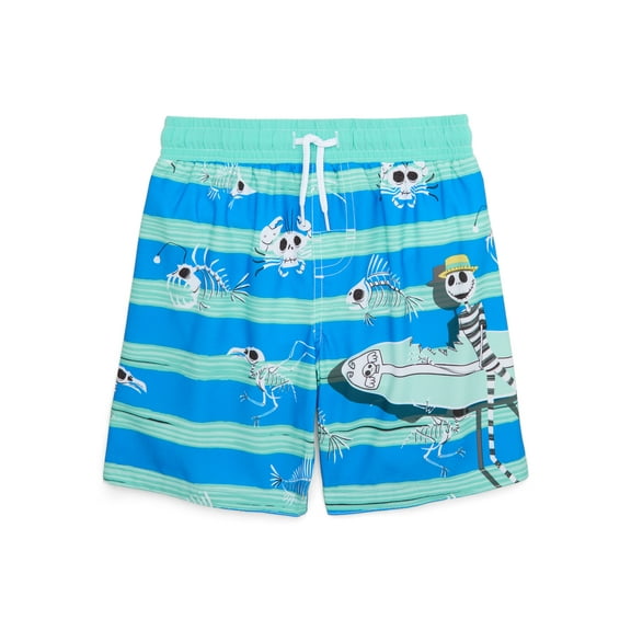 Nightmare Before Christmas Boys Swim Trunks with UPF50+, Sizes 4-12