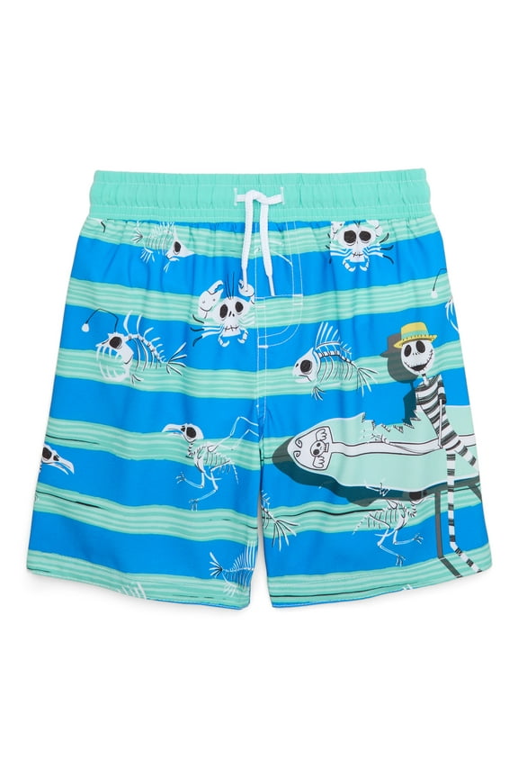 Nightmare Before Christmas Boys Swim Trunks with UPF50+, Sizes 4-12