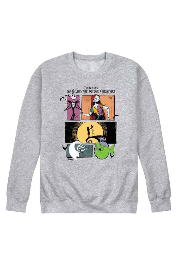 Nightmare Before Christmas - Creepy Comic Jack And Sally - Men's Crew Fleece Sweatshirt