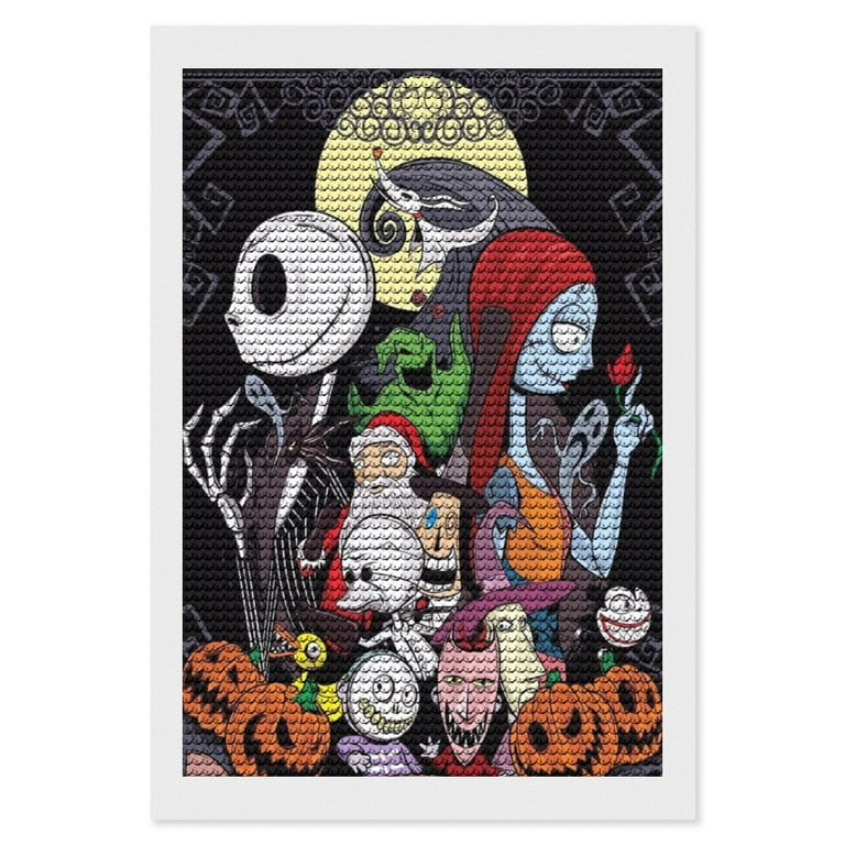 Nightmare Before Christmas Diamond Painting Kits for Adults Diamond Art Gem  Art Painting Full Drill Round Art Gem Painting Kit for Home Wall Decor