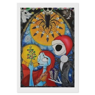 ViVijooy 5D DIY Halloween Jack Diamond Painting by Number Kits for Aduit's, The Nightmare Before Christmas Halloween Jack and Sally Diamond Art