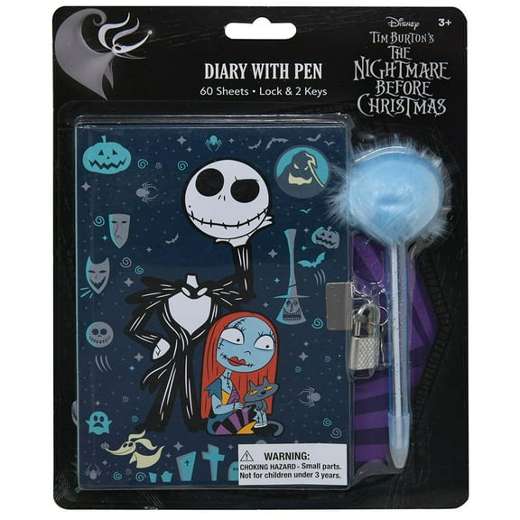 Nightmare Before Christmas Diary with Pom Pen on Card