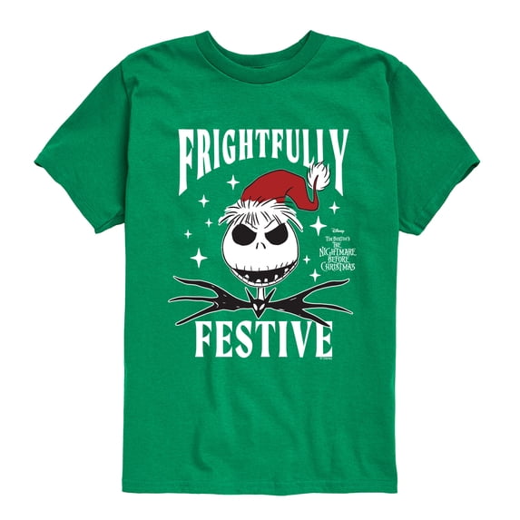 Nightmare Before Christmas - Frightfully Festive - Youth Boys Short Sleeve Graphic T-Shirt
