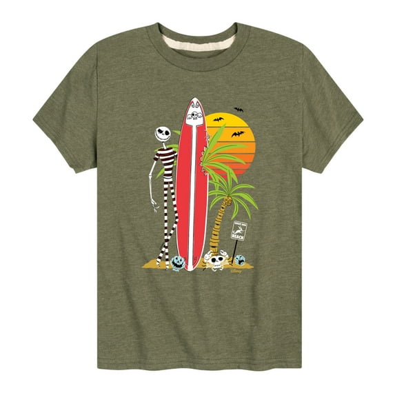 Nightmare Before Christmas - Ghost Dog Beach Surfer - Toddler And Youth Short Sleeve Graphic T-Shirt
