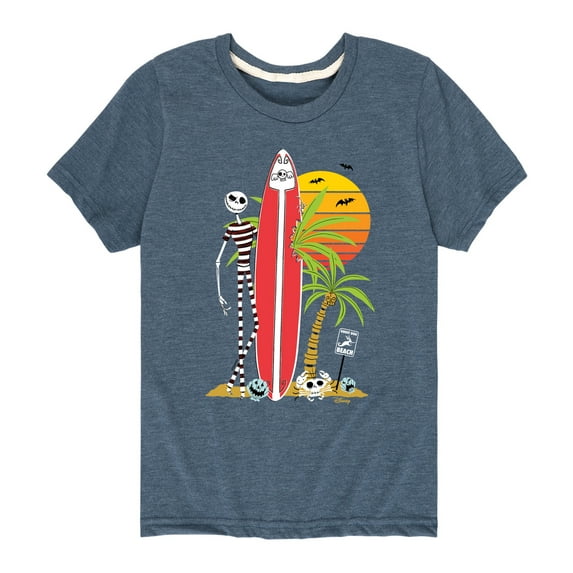 Nightmare Before Christmas - Ghost Dog Beach Surfer - Toddler And Youth Short Sleeve Graphic T-Shirt