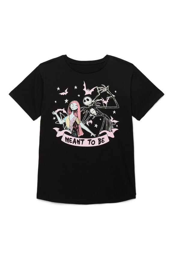 The Nightmare Before Christmas Girls Short Sleeve Graphic T-Shirt, Sizes 4-16