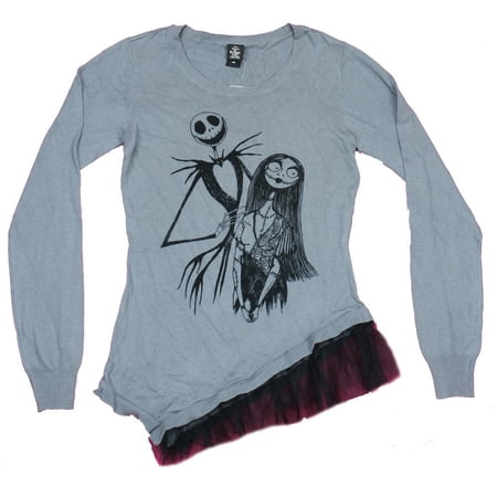 Nightmare Before Christmas Girls Juniors Sweater- Jack & Sally Meant to Be (Large)