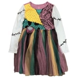 Nightmare Before Christmas Girls Purple Fringe Sally Cosplay Dress XL