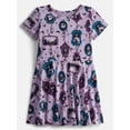 thumbnail image 1 of The Nightmare Before Christmas Girls Print Skater Dress with Short Sleeves, Sizes 4-12, 1 of 3