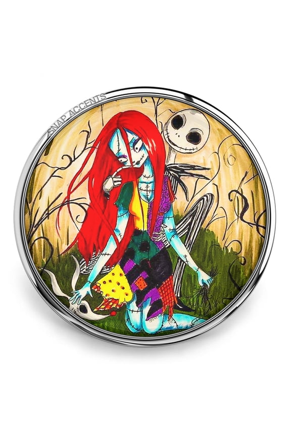 Snap Jewelry Nightmare Before Christmas Ginger Charm 18MM Halloween Button, For Interchangeable DIY Customizable Accessories