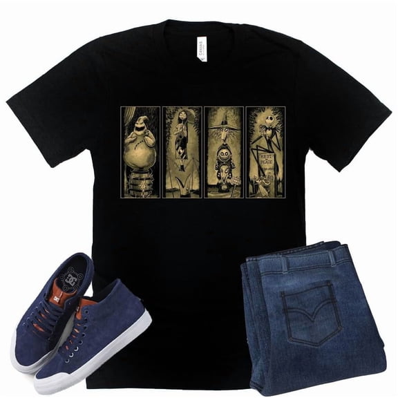 Nightmare Before Christmas Haunted Mansion Ghosts Tee (Black-Small)