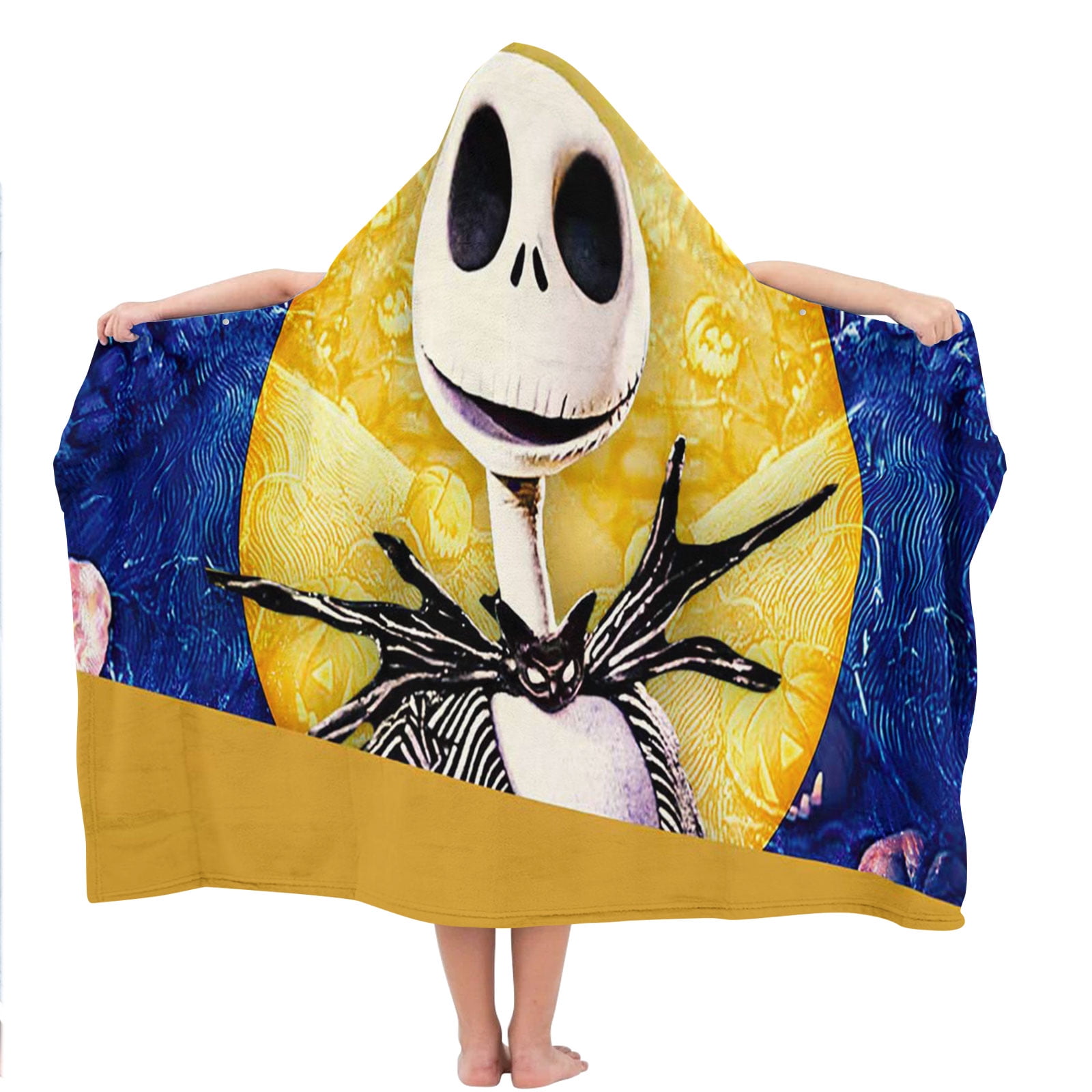 Nightmare Before Christmas Hooded Kids Beach Towels Microfiber Toddler Bath Hat Swim Cover-ups Poncho Absorbent Pool Wrap