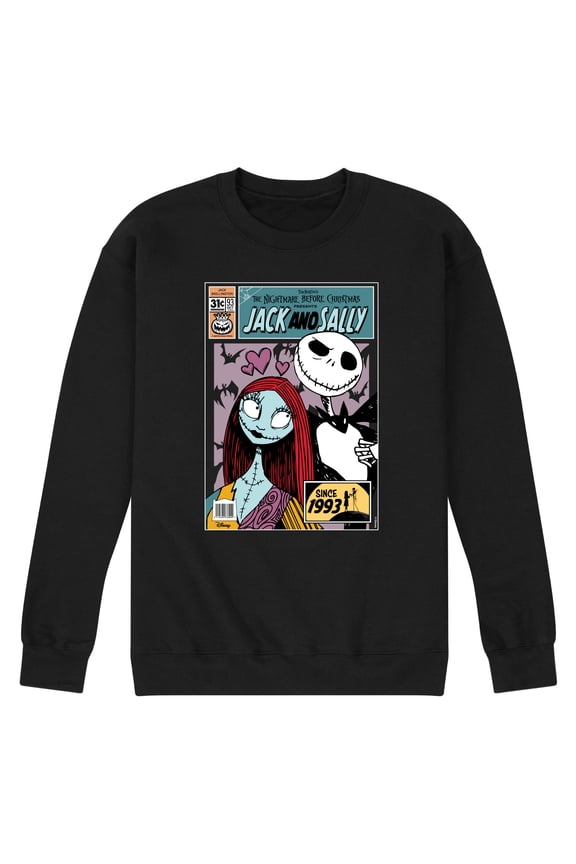 Nightmare Before Christmas - Jack And Sally Comic Book Cover - Men's Crew Fleece Sweatshirt