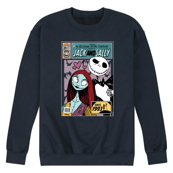 Nightmare Before Christmas - Jack And Sally Comic Book Cover - Men's Crew Fleece Sweatshirt