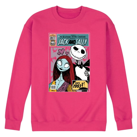Nightmare Before Christmas - Jack And Sally Comic Book Cover - Men's Crew Fleece Sweatshirt