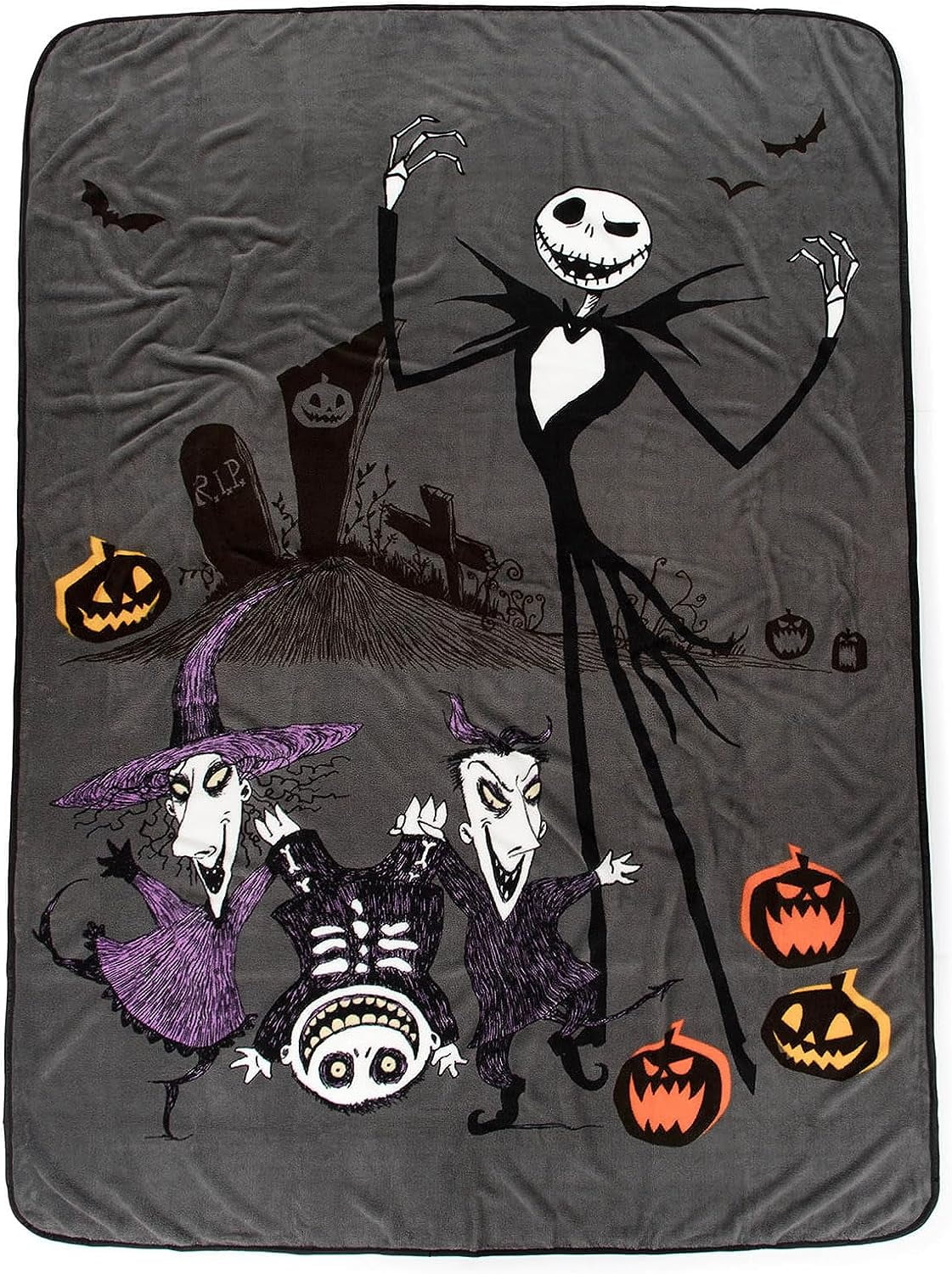 Nightmare Before Christmas Jack, Boogie's Boys Large Plush Fleece Blanket  Throw