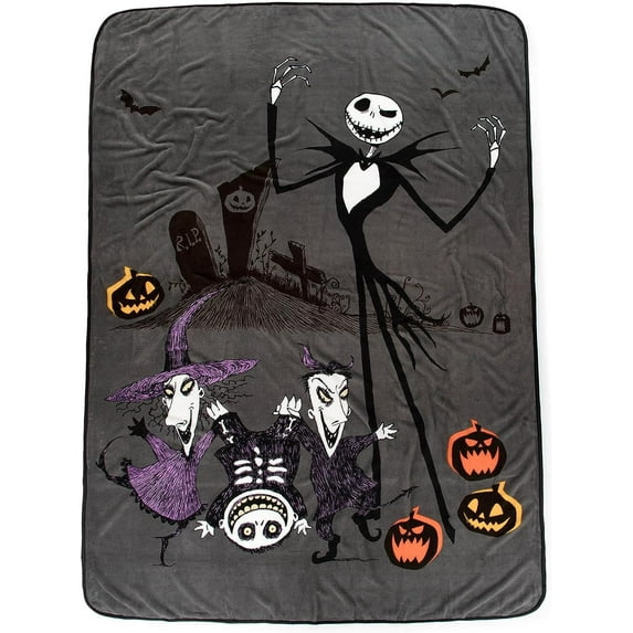 Nightmare Before Christmas Jack, Boogie's Boys Large Plush Fleece Blanket Throw