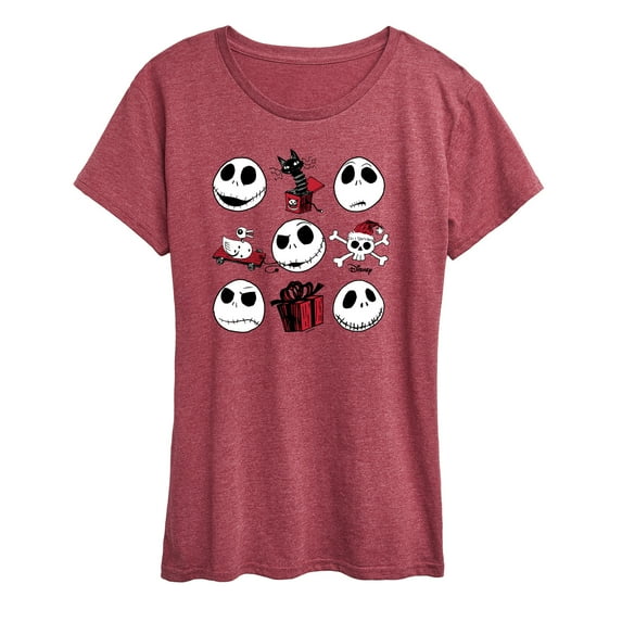 The Nightmare Before Christmas - Jack Christmas Grid - Women's Short Sleeve Graphic T-Shirt