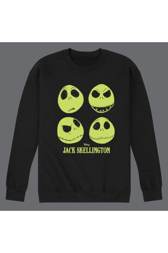 Nightmare Before Christmas - Jack Emotions Glow In The Dark - Men's Crew Fleece Sweatshirt