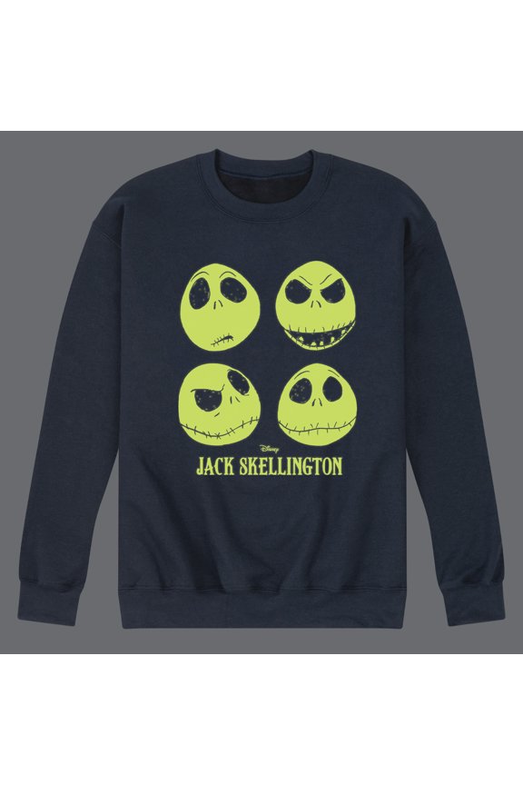 Nightmare Before Christmas - Jack Emotions Glow In The Dark - Men's Crew Fleece Sweatshirt