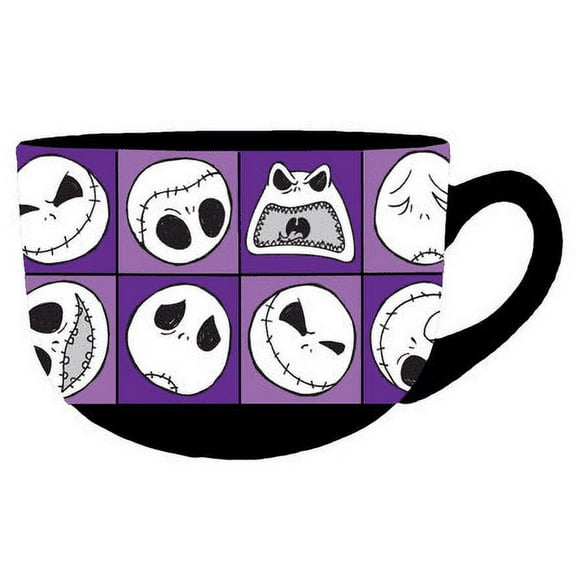 Nightmare Before Christmas Jack Face Grid 24oz Ceramic Soup Mug