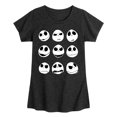 thumbnail image 1 of The Nightmare Before Christmas - Jack Face Grid - Toddler And Youth Girls Short Sleeve Graphic T-Shirt, 1 of 5