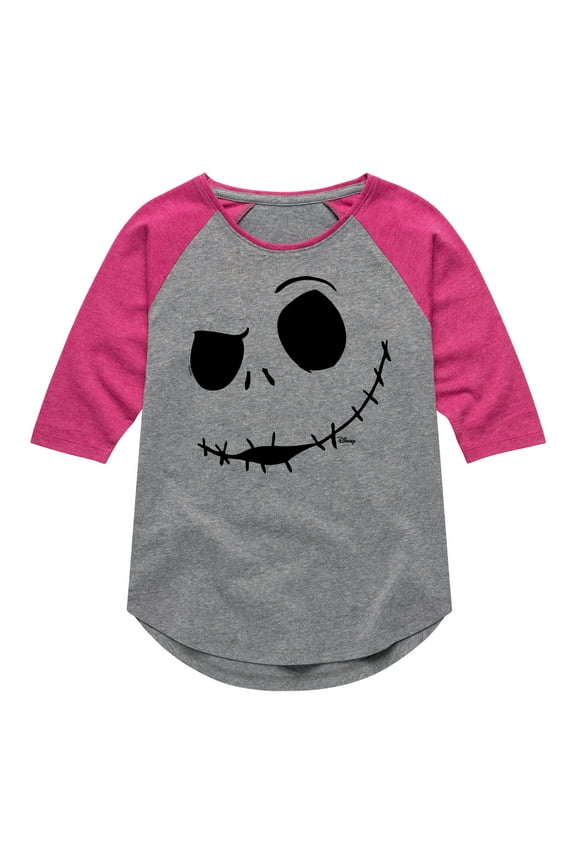 - Jack Face - Toddler And Youth Girls Raglan Graphic T-Shirt