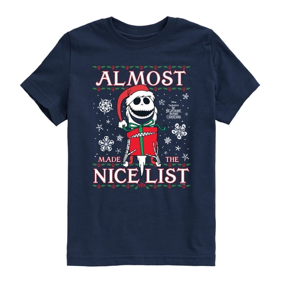 Nightmare Before Christmas - Jack Nice List - Youth Boys Short Sleeve Graphic T-Shirt