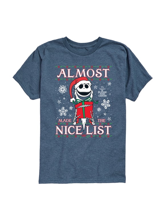 Nightmare Before Christmas - Jack Nice List - Youth Boys Short Sleeve Graphic T-Shirt