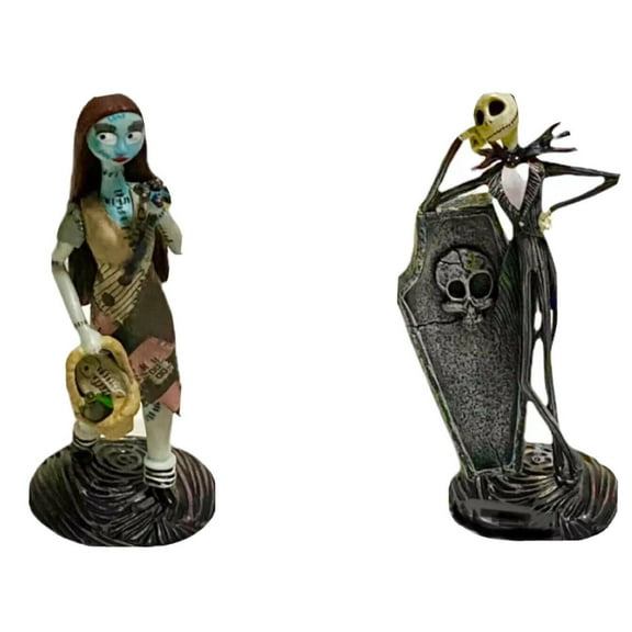 Nightmare Before Christmas Jack & Sally Set Cake Topper Figure Figurine 4 Rare