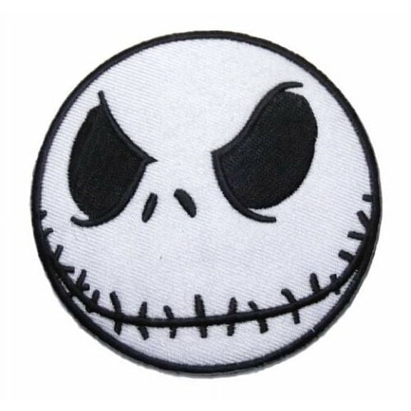 Nightmare Before Christmas Jack Skellington Head 3" Diameter Embroidered Patch