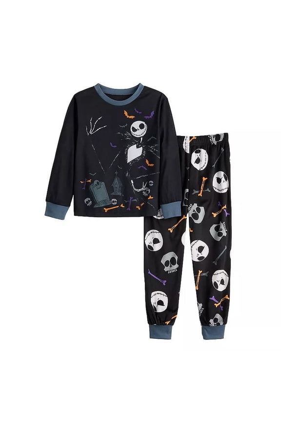 Nightmare Before Christmas Jack Skellington Kids Soft Polyester Pajama Set, Size 4