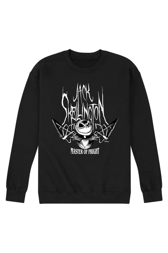 Nightmare Before Christmas - Jack Skellington Master Of Fright Close Up - Men's Crew Fleece Sweatshirt
