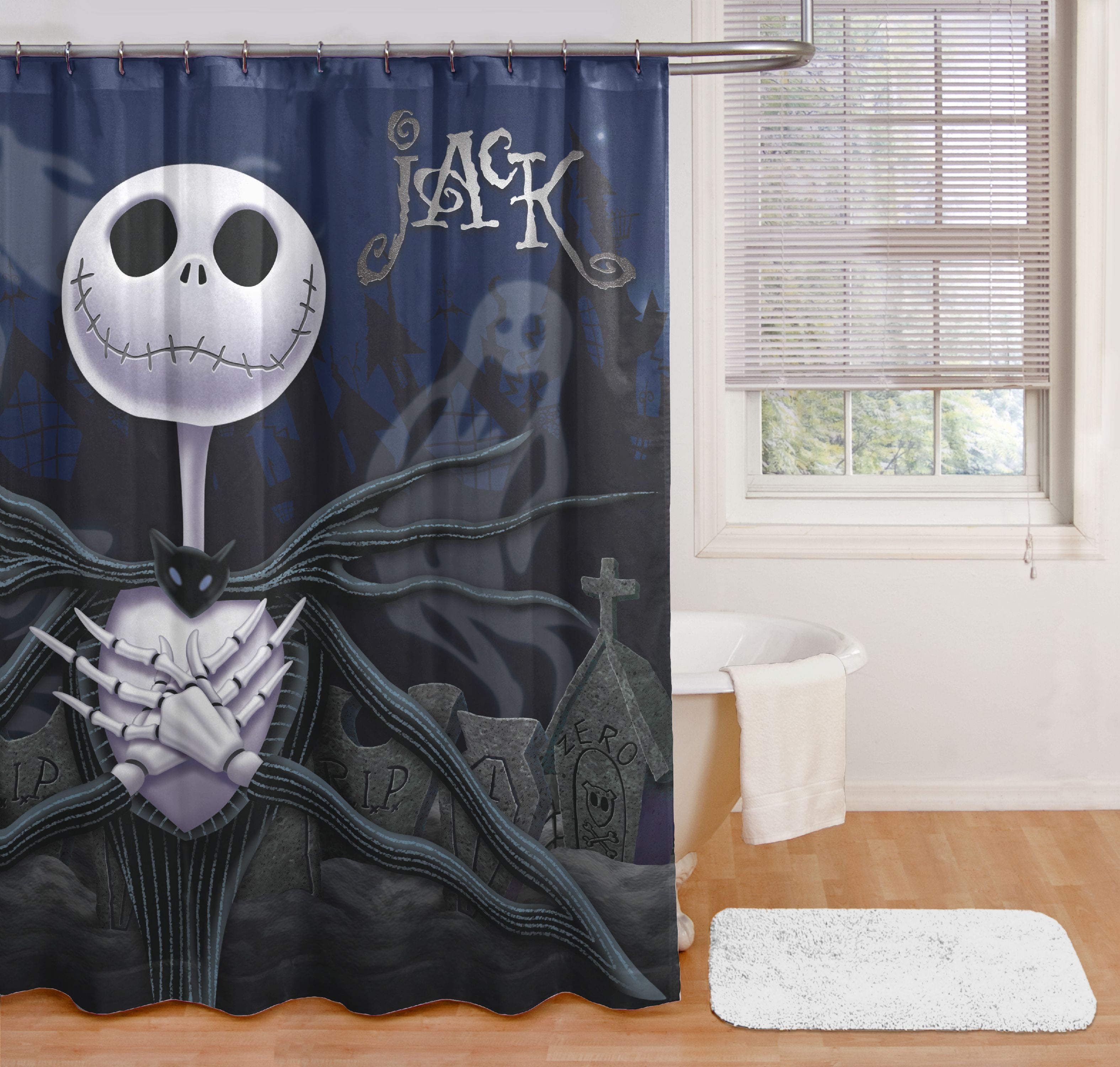 Nightmare Before Christmas Jack Skellington Microfiber Shower Curtain