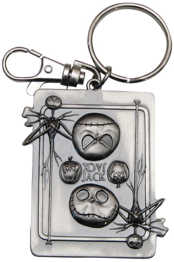 Nightmare Before Christmas Jack Skellington Square Pewter Keychain