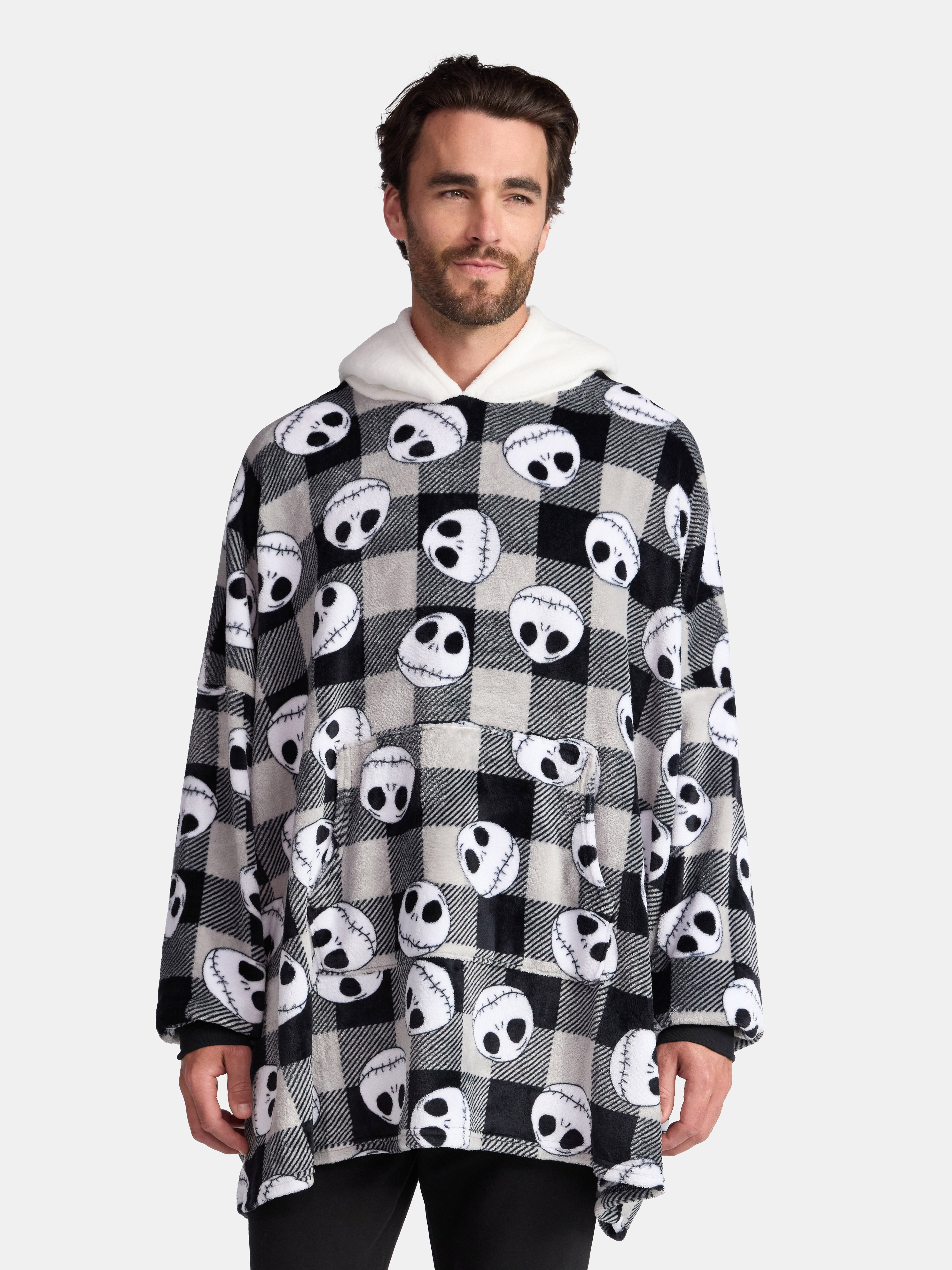 Disney Nightmare Before Christmas Men’s Jack Skellington Superminky Lounger, One Size Fits Most